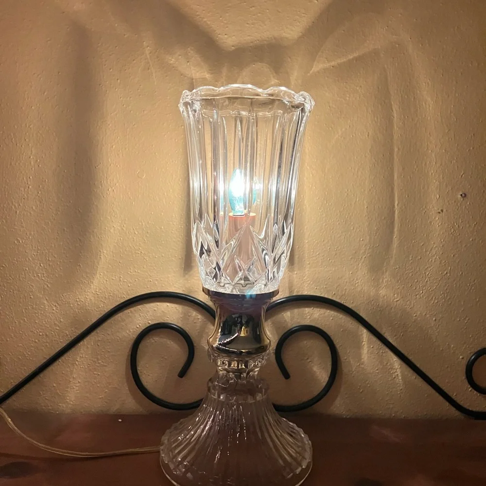 Vintage Crystal Cut Table Lamp 1950-1960s
